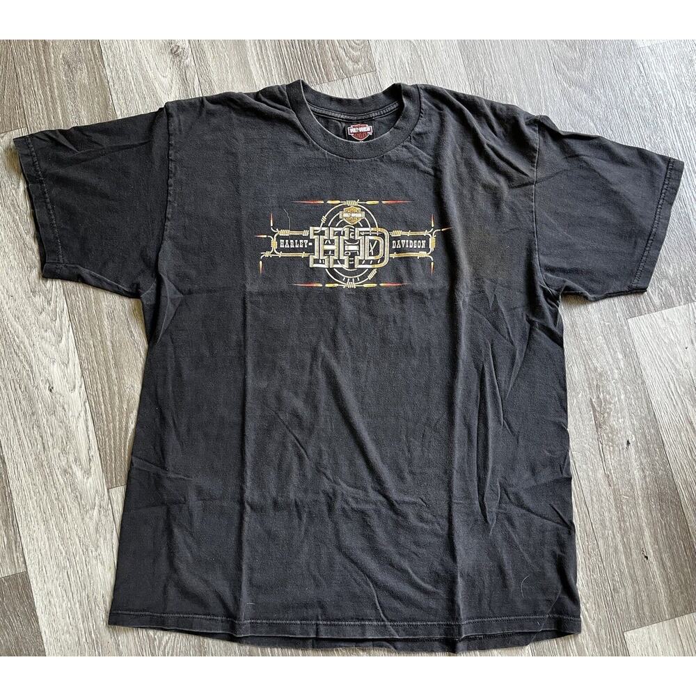 2002 Harley Davidson Faded Graphic Tee - Authentic Biker Roadwear 2XL